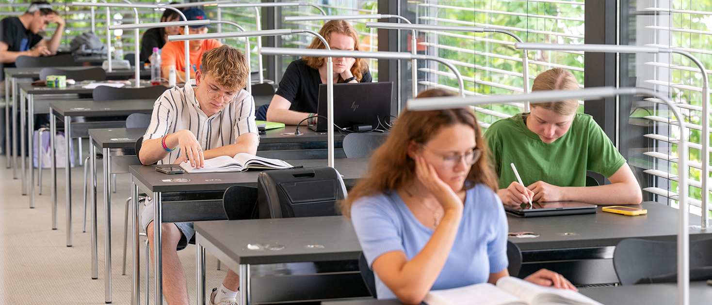 Students in the reading room