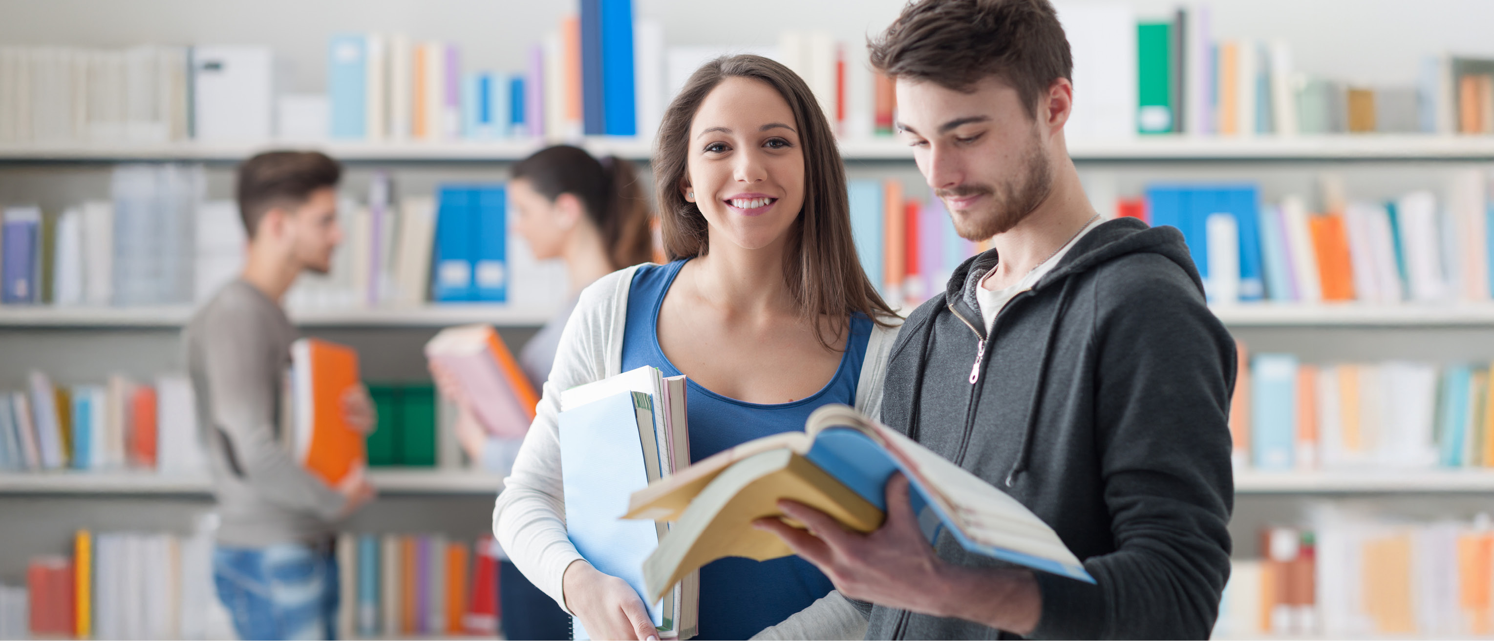 Students in the library