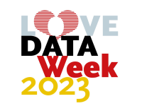 Logo Typo Love Data Week with a lined heart